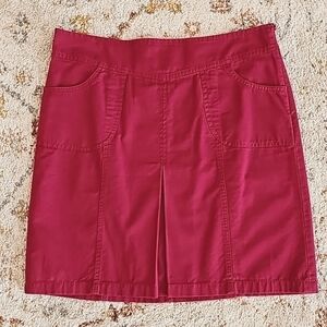 Ann Taylor Cotton Twill Dark Pink Skirt